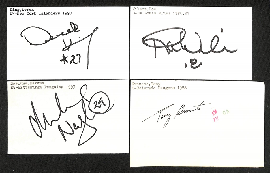 (300+) Signed Hockey Index Cards w. Ed Belfour, Bobby Hull, Trevor Linden, Tony Twist, +(JSA Auction Letter)