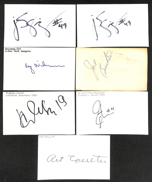 (300+) Signed Hockey Index Cards w. Ed Belfour, Bobby Hull, Trevor Linden, Tony Twist, +(JSA Auction Letter)