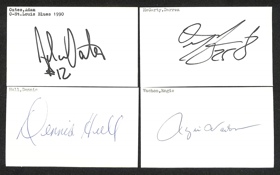 (300+) Signed Hockey Index Cards w. Bobby Hull, Jim Craig, Parker MacDonald, Tony Granato, +(JSA Auction Letter)