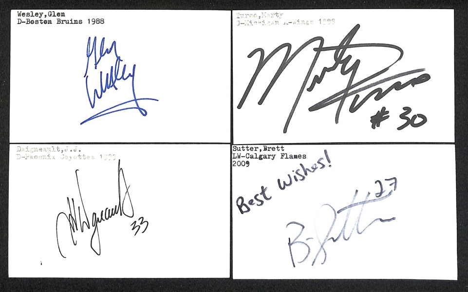 (300+) Signed Hockey Index Cards w. Bobby Hull, Jim Craig, Parker MacDonald, Tony Granato, +(JSA Auction Letter)
