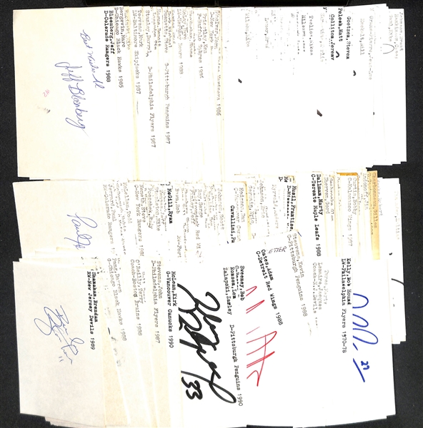 (275+) Signed Hockey Index Cards w. Brendan Shanahan, Jim Craig, Peter Ferraro, Darren Pang, +(JSA Auction Letter)