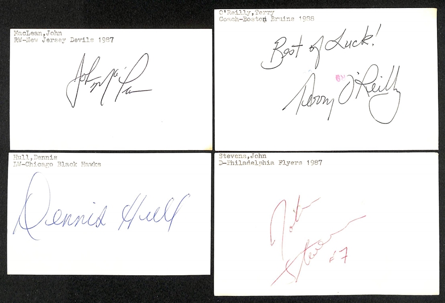 (275+) Signed Hockey Index Cards w. Brendan Shanahan, Jim Craig, Peter Ferraro, Darren Pang, +(JSA Auction Letter)
