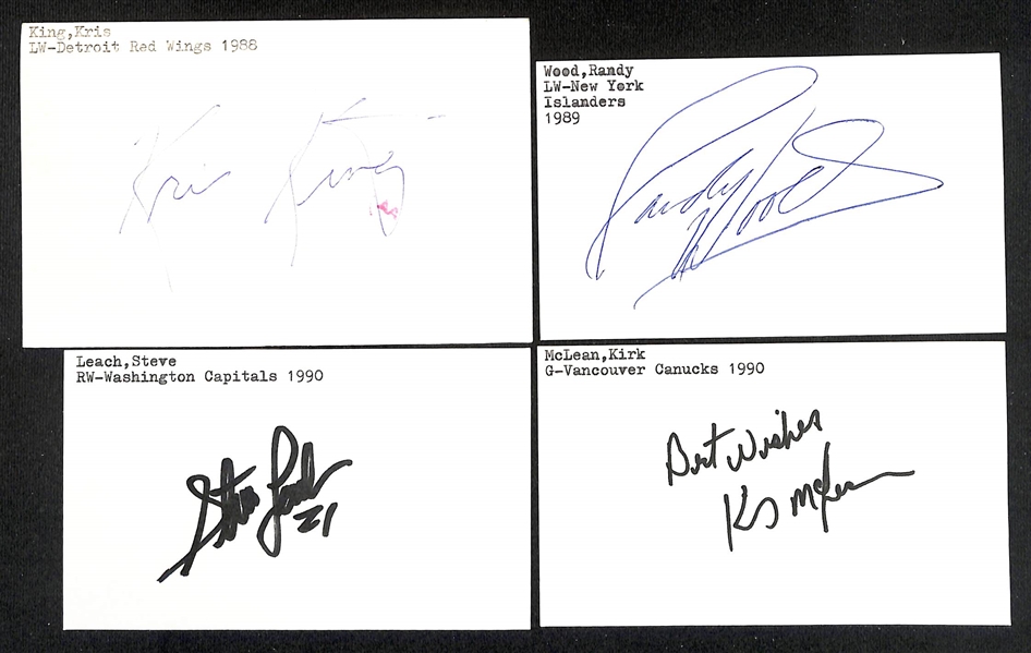 (275+) Signed Hockey Index Cards w. Brendan Shanahan, Jim Craig, Peter Ferraro, Darren Pang, +(JSA Auction Letter)