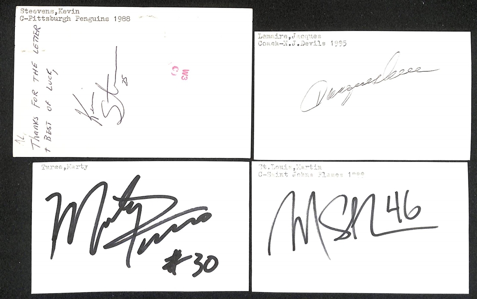(275+) Signed Hockey Index Cards w. Brendan Shanahan, Jim Craig, Peter Ferraro, Darren Pang, +(JSA Auction Letter)