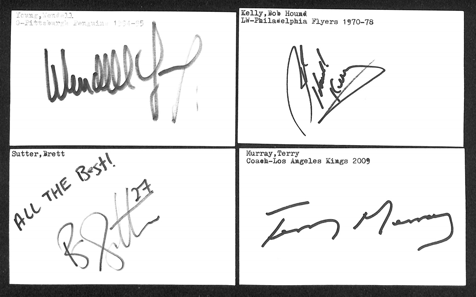 (275+) Signed Hockey Index Cards w. Brendan Shanahan, Jim Craig, Peter Ferraro, Darren Pang, +(JSA Auction Letter)