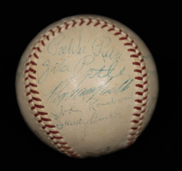 1957 Brooklyn Dodgers Team-Signed Baseball - 15 Signatures w. Roy Campanella - Full Beckett Letter of Authenticity