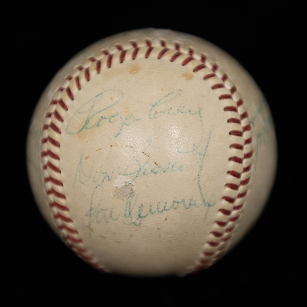 1957 Brooklyn Dodgers Team-Signed Baseball - 15 Signatures w. Roy Campanella - Full Beckett Letter of Authenticity