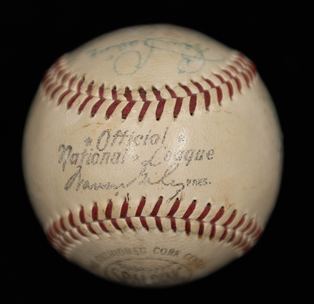 1957 Brooklyn Dodgers Team-Signed Baseball - 15 Signatures w. Roy Campanella - Full Beckett Letter of Authenticity