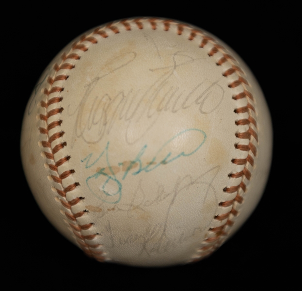 1974  American League All Star Team-Signed Baseball - 14 Signatures w. Yogi Berra & Reggie Jackson - Full Beckett Letter of Authenticity
