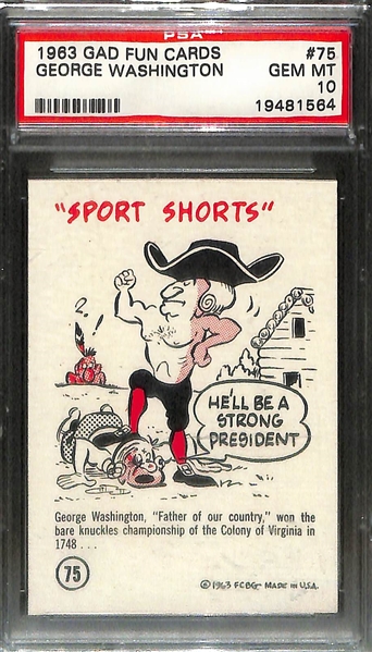 Lot of (55) Different 1963 GAD Fun Cards w. (3) Graded Cards Including Ty Cobb #11 PSA 9