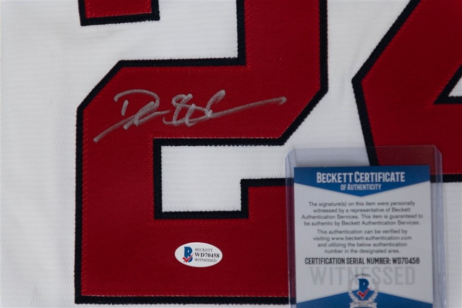 Lot of (2) Signed Atlanta Braves White Jerseys w. Ronald Acuna Jr. and Deion Sanders (Beckett COA/Sticker)