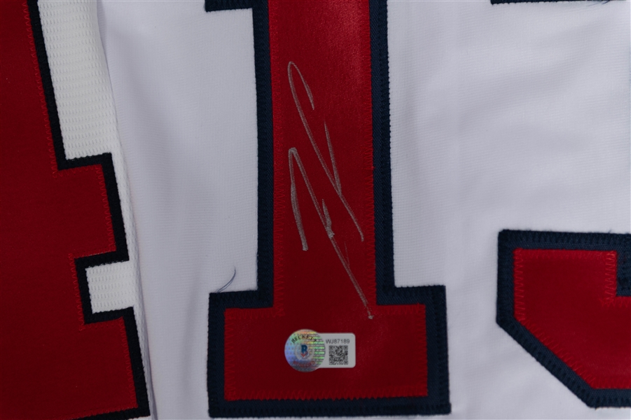 Lot of (2) Signed Atlanta Braves White Jerseys w. Ronald Acuna Jr. and Deion Sanders (Beckett COA/Sticker)