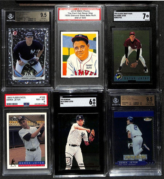 Lot of (17) Graded Baseball Cards inc. 2014 Bowman Draft Aaron Judge Top Prospects Silver Ice RC Beckett 9.5