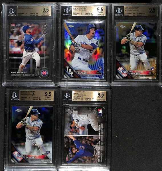 Lot of (17) Graded Baseball Cards inc. 2014 Bowman Draft Aaron Judge Top Prospects Silver Ice RC Beckett 9.5