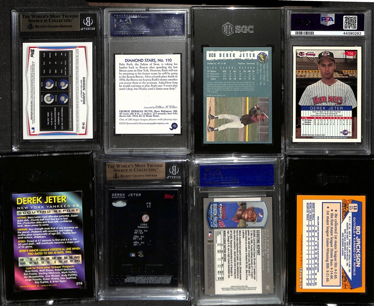 Lot of (17) Graded Baseball Cards inc. 2014 Bowman Draft Aaron Judge Top Prospects Silver Ice RC Beckett 9.5