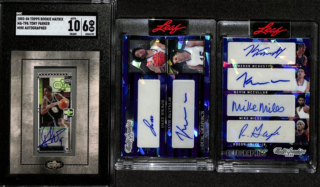 Lot of (14) Basketball Autograph Cards inc. 1996-97 Z-Force Allen Iverson Rookie (BGS Authentic), 2024 Leaf Metal Inscriptions Dennis Rodman (#/100), 2014-15 Prizm Dominique Wilkins Red Pulsar (BGS...