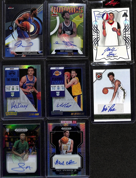 Lot of (14) Basketball Autograph Cards inc. 1996-97 Z-Force Allen Iverson Rookie (BGS Authentic), 2024 Leaf Metal Inscriptions Dennis Rodman (#/100), 2014-15 Prizm Dominique Wilkins Red Pulsar (BGS...