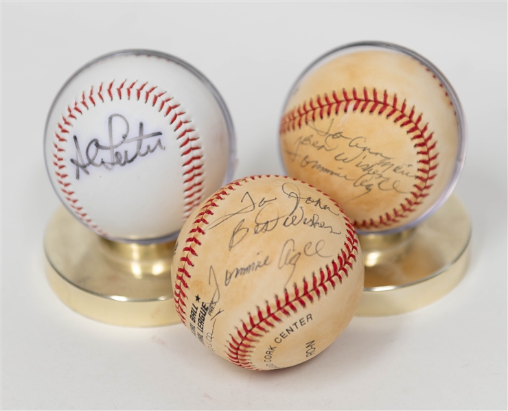 Lot of (8) Signed Baseball Memorabilia w. Rickey Henderson, Mike Piazza, Al Leiter, Rick Reed, Turk Wendell, +(JSA Auction Letter)