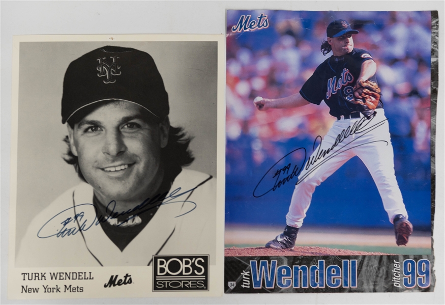 Lot of (8) Signed Baseball Memorabilia w. Rickey Henderson, Mike Piazza, Al Leiter, Rick Reed, Turk Wendell, +(JSA Auction Letter)