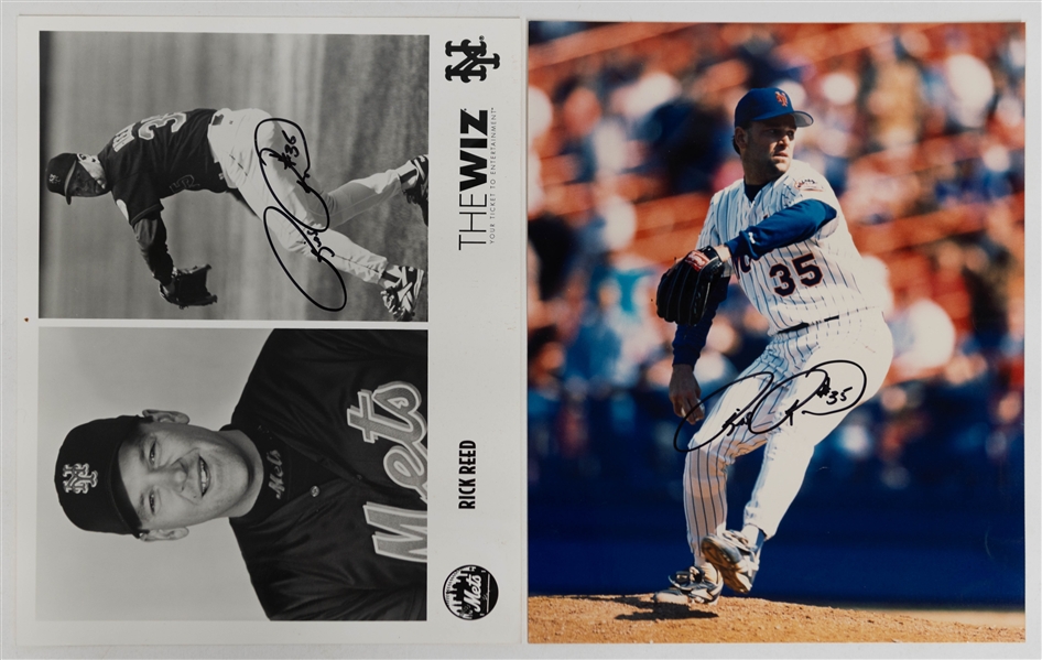 Lot of (8) Signed Baseball Memorabilia w. Rickey Henderson, Mike Piazza, Al Leiter, Rick Reed, Turk Wendell, +(JSA Auction Letter)