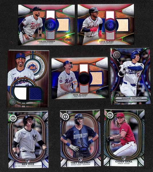 Lot of (17) 2025 Topps Tribute Baseball Cards w. Autographs, Patches (some with holographic stamp), #ed and base cards
