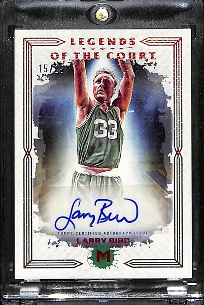 2024 Topps Motif Legends Of The Court Cadmium Orange Larry Bird HOF AUTO #15/25