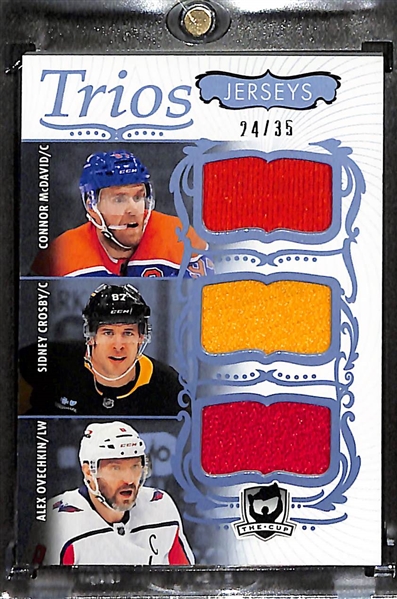 2023-24 Upper Deck The Cup Hockey Trios Jerseys McDavid, Crosby, Ovechkin #24/35
