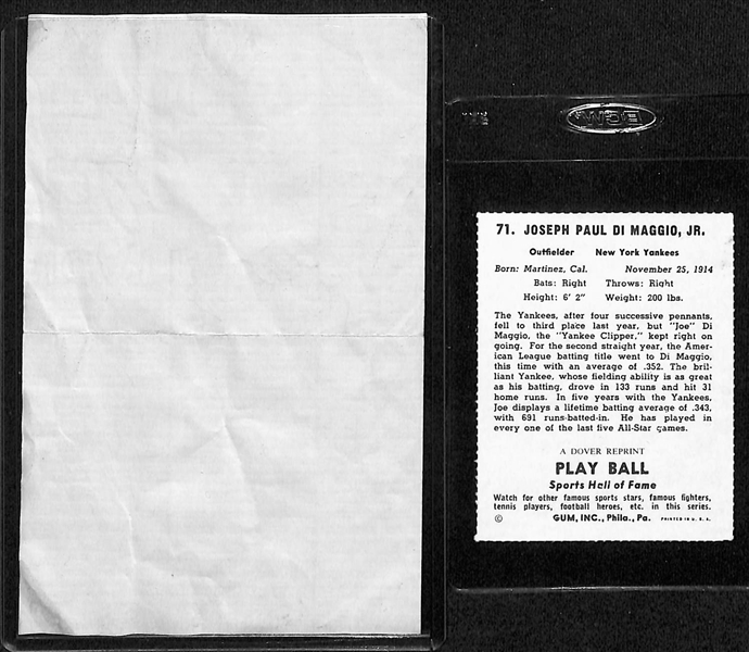 Willie Mays Signed Stationary and Joe DiMaggio Signed 1941 Playball Dover Reprint  + (JSA Auction Letter)