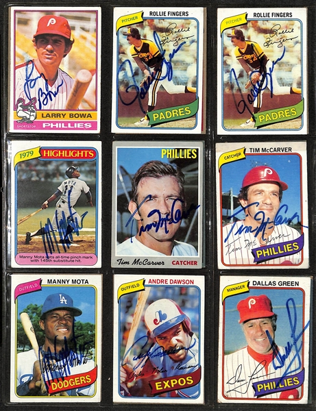 Lot of over (250) Signed Baseball Cards w. Nolan Ryan, Andre Dawson, Joe Morgan, Mike Schmidt, + (JSA Auction Letter)