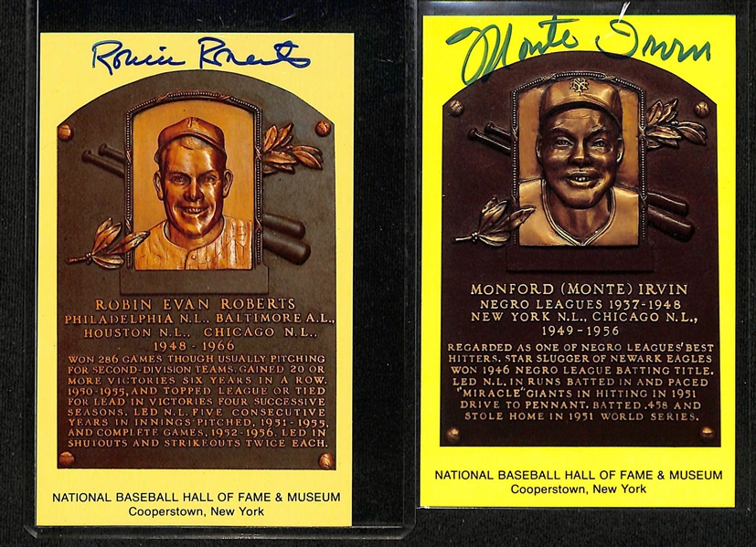 Lot of (7) Hall of Fame Signed Baseball Plaque Postcards w. Judy Johnson - JSA Auction Letter