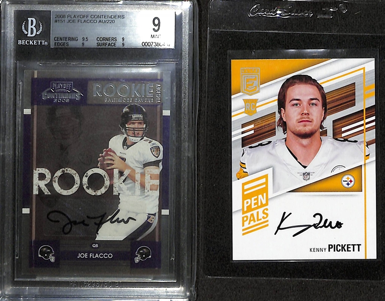 Lot of (25) Autographed Rookie Football Cards w. 2008 Joe Flacco RC BCCG 9