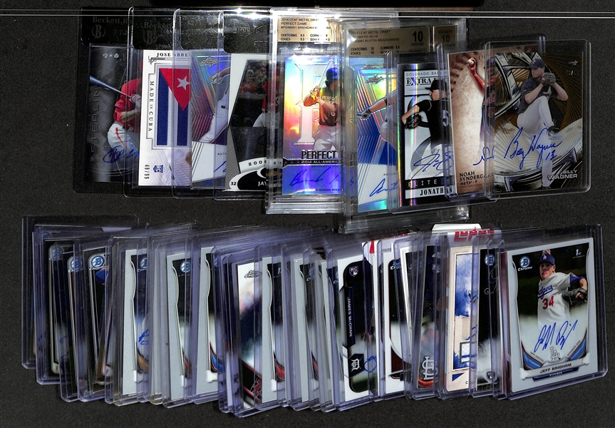 Lot of (51) Autographed Baseball Rookie Cards w. Billy Wagner, Noah Syndergaard, Jonathan Gray