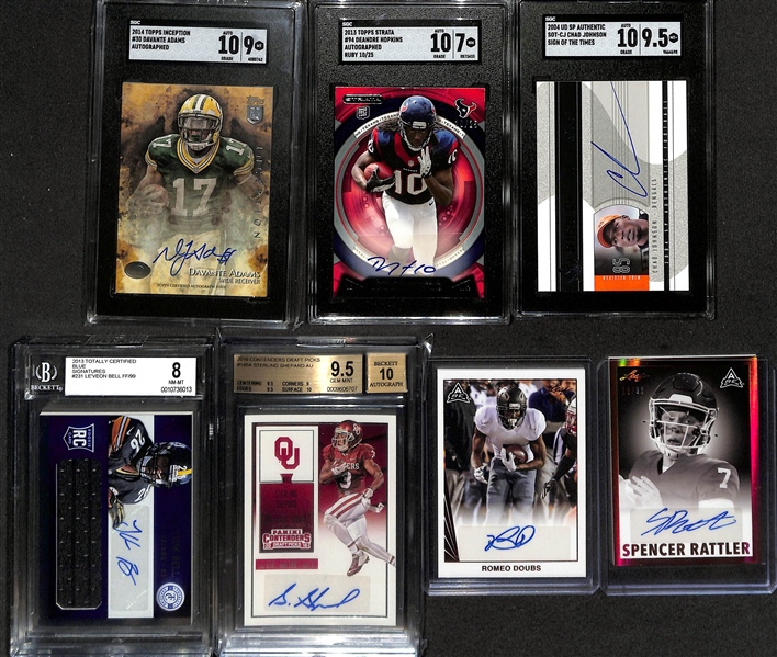 Lot of (31) Various Autographed Football Rookie Raw & Graded Ricky Williams, Andrew Luck, Odell Bekham Jr