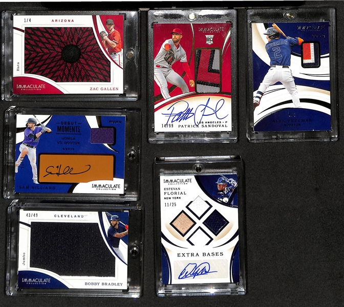 Lot of (6) 2020 Immaculate w. Zac Gallen & (3) 2020 National Treasure Baseball Cards w. Randy Arozarena