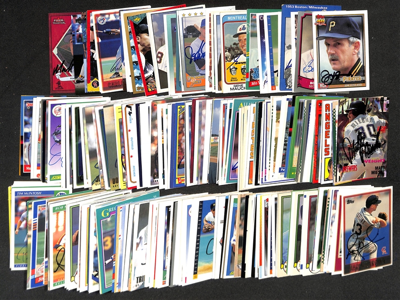 Lot of (400)+ Signed Baseball Cards w. Bobby Doerr, Jim Leyland, Sparky Anderson, Art Howe, +(JSA Auction Letter)