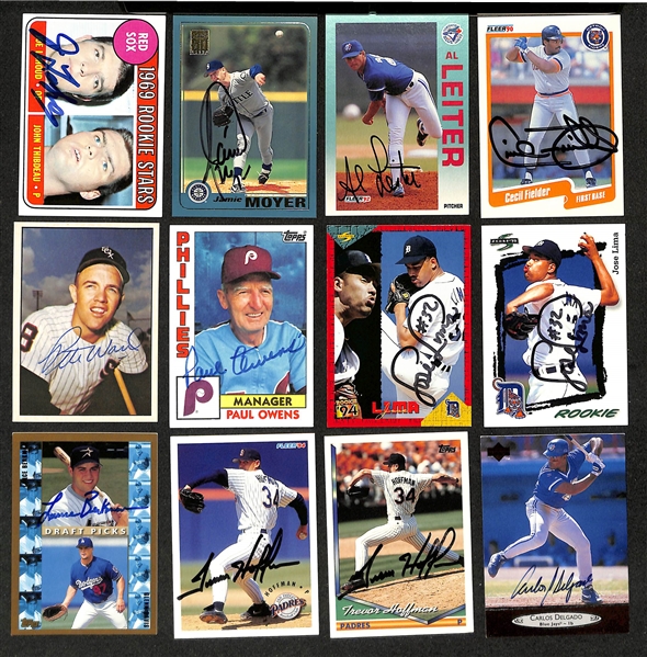 Lot of (400)+ Signed Baseball Cards w. Bobby Doerr, Jim Leyland, Sparky Anderson, Art Howe, +(JSA Auction Letter)
