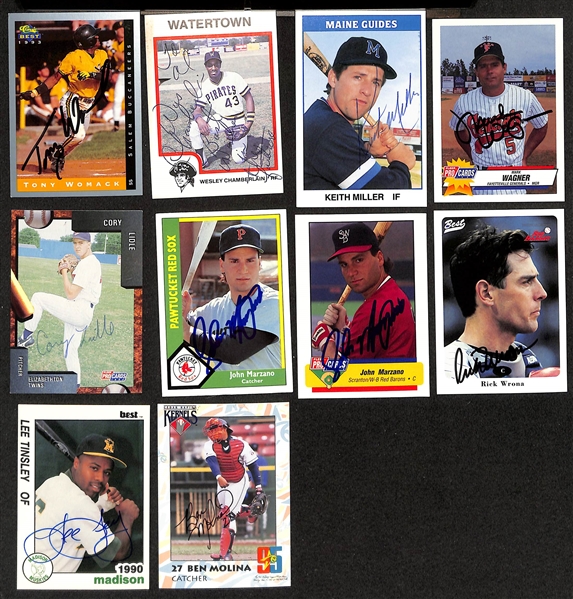 Lot of (365+) Singed Mostly Minor League Baseball Cards w. Jeff Conine, Jim Edmonds, Billy Bean, +(JSA Auction Letter)
