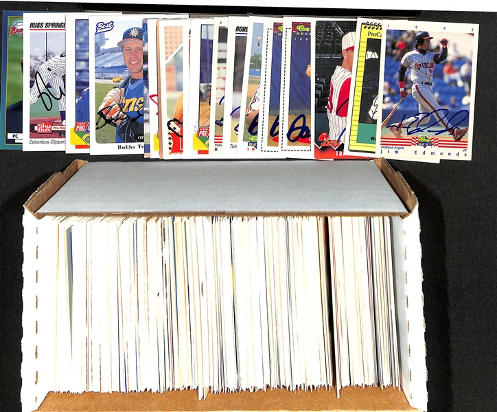 Lot of (400+) Signed Baseball Cards w. Jim Edmonds, Felipe Alou, Travis Lee, Alex Gonzalez, David Bell, + (JSA Auction Letter)