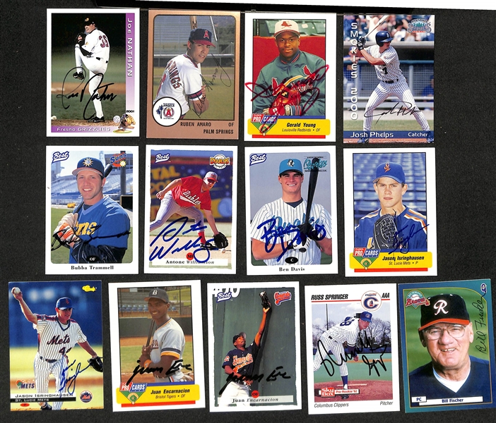 Lot of (400+) Signed Baseball Cards w. Jim Edmonds, Felipe Alou, Travis Lee, Alex Gonzalez, David Bell, + (JSA Auction Letter)