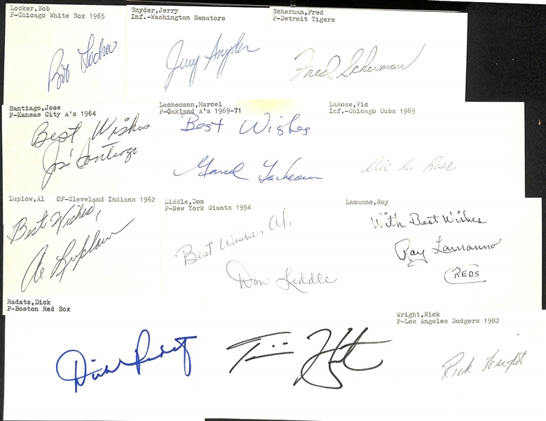 Lot of (200+) Signed Baseball Index Cards w. Bobby Richardson, Paul Molitor, + (JSA Auction Letter)