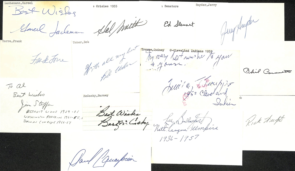 Lot of (225+) Signed Baseball Index Cards w. Cal Ripken Jr., Earl Weaver, Jack Morris, Bob Rocky Johnson, +(JSA Auction Letter)