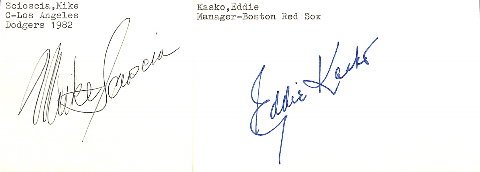 Lot of (250+) Signed Baseball Index Cards w. Tom LaSorda, Jim Leyland, Jerry Reinsdorf, Bob Turley, +(JSA Auction Letter)