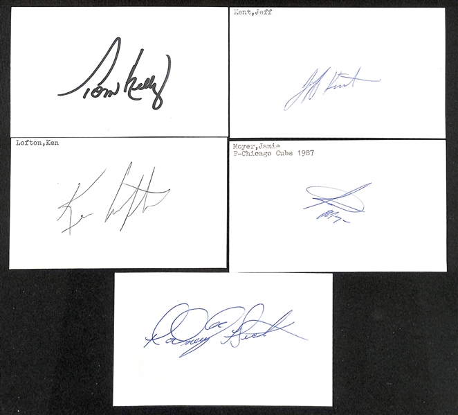 Lot of (175+) Signed Mostly Baseball Index Cards w. Charles Robertson, Jack Russell, Tony Cuccinello, Ray Martin, + (JSA Auction Letter)