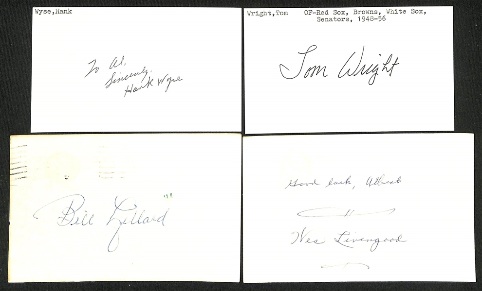 Lot of (300+) Signed Mostly Baseball Related Index Cards w. Pete Rose, Ray Poat, Ed Stevens, Floyd Baker, +(JSA Auction Letter)