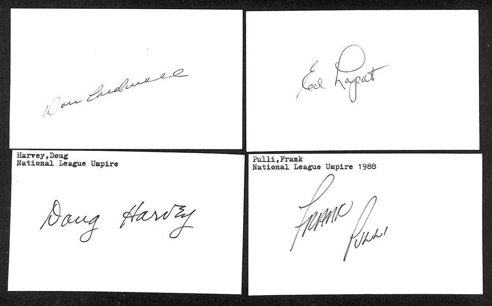 Lot of (275+) Signed Mostly Baseball Related Index Cards w. Walter Stewart, Walter Miller, Mike Menosky, Jigger Statz, Thomas Miller, +(JSA Auction Letter)