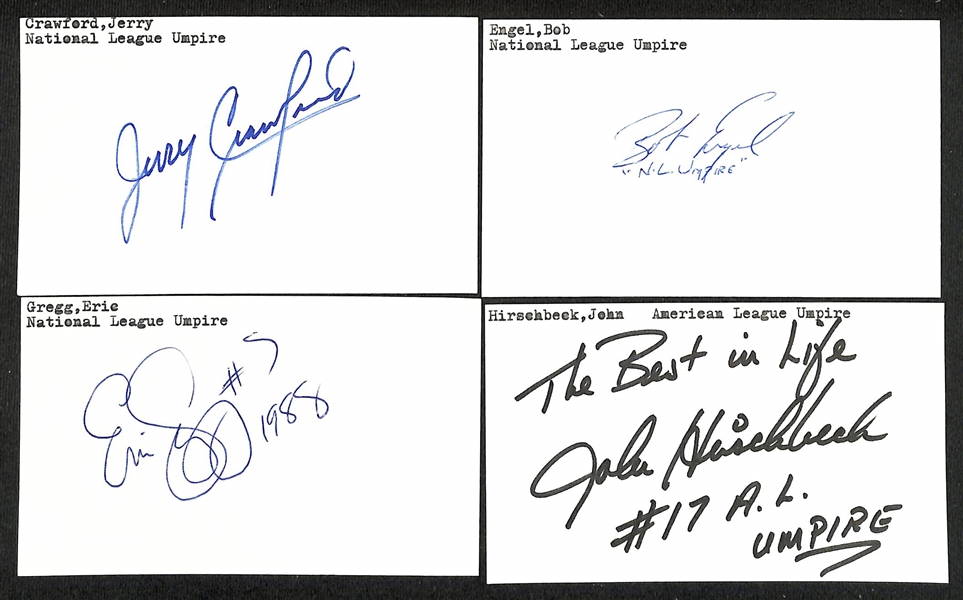 Lot of (275+) Signed Mostly Baseball Related Index Cards w. Walter Stewart, Walter Miller, Mike Menosky, Jigger Statz, Thomas Miller, +(JSA Auction Letter)