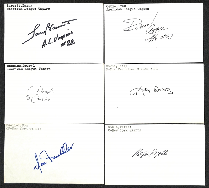 Lot of (275+) Signed Mostly Baseball Related Index Cards w. Walter Stewart, Walter Miller, Mike Menosky, Jigger Statz, Thomas Miller, +(JSA Auction Letter)