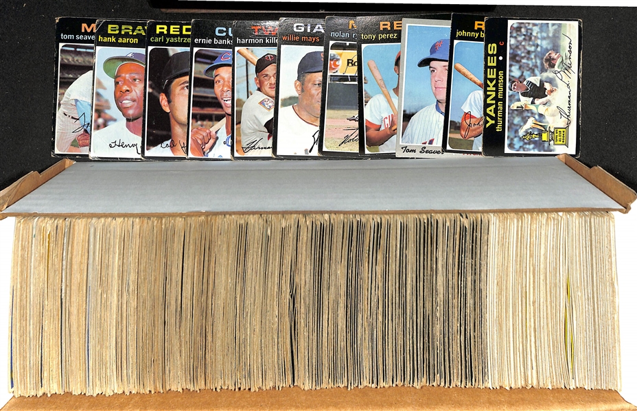 Lot of (500+) Assorted 1970-1972 Topps Baseball Cards w. 1971 Thurman Munson & 1971 Johnny Bench