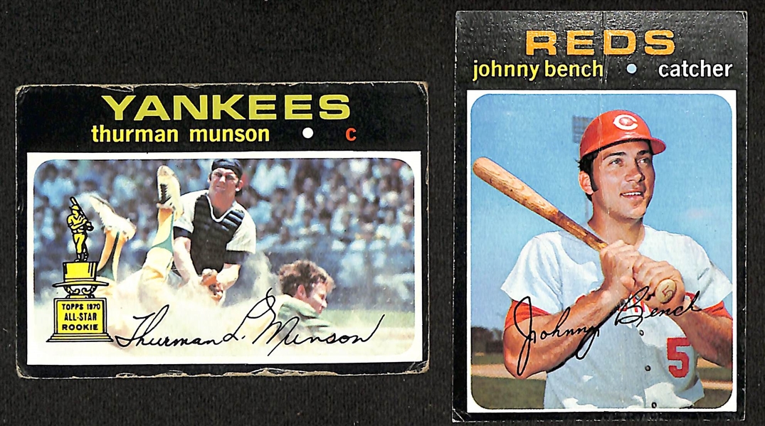 Lot of (500+) Assorted 1970-1972 Topps Baseball Cards w. 1971 Thurman Munson & 1971 Johnny Bench