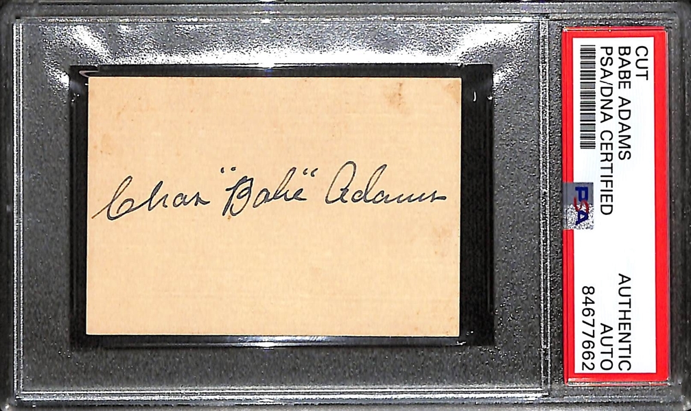 Lot of (3) Old Time Baseball Player Autographed Index Cards - Sisler, Babe Adams, Pepper Martin - PSA/DNA & JSA